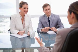 person giving people feedback