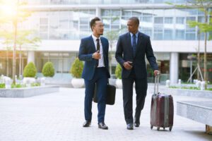 businessmen with suitcases