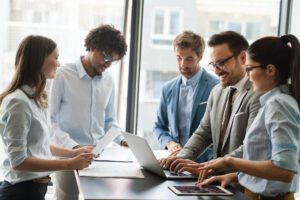 group of people working together