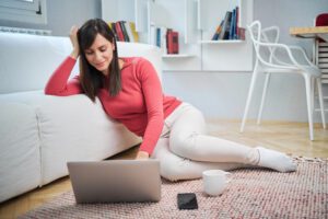 person working from home