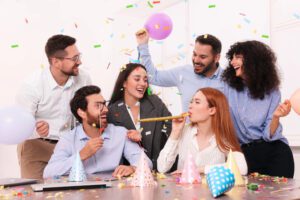 coworkers celebrating