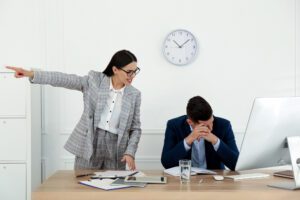 worker ignoring getting yelled at
