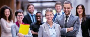 workers smiling together