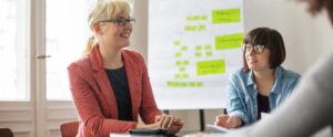 people talking in the workplace